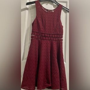 Free People Burgundy Skater Dress Size 0